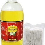 WQT - Premium Chameli Pooja Oil with Diya Batti - 1000 ML for Hindu Religious Ceremony, Grahpravesh Poojan Oil, Hawan, Festival Hindu Ritual Pooja Special Pooja Oil - 1000 ML