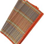 Montelal Store Handmade Korai Pai Kusha Grass Pooja Aasan Sitting Floor Mats Orange -Set of 2 Pcs