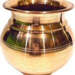 Bhabani Antique Shop Copper Medium Kalash Lota for Temple and Pooja | 1 Piece Sacred Vessel | Traditional Hindu Ritual Pot for Home and Temple Use | Medium Size for Water Offering and Pooja Ceremonies