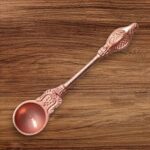 Effigy onlinehub Traditional Handcrafted Copper Achmani Spoon Udarni,Snake Charnamrit Spoon panchpathiram panchapalli Spoon for Pooja,5.1 inch (1)