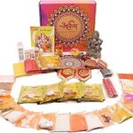 Arkam Ganesh Puja Samagri Kit for Ganpati Pooja with Eco-Friendly Ganesh Statue/Ganpati Puja Kit/Ganesh Chaturthi Puja Kit/Ganesh Pooja (35+ Items) with Detailed Puja Vidhi in Hindi