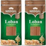 Shubhkart Nirmal Loban Dry Masala Agarbatti Stick Zipper 125gms, 5mm Thick Sticks | Special Long Lasting Agarbatti for Puja, Havan, Rituals | Pooja Room Items for Aromatic Environment (Pack of 2)