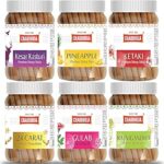 CHARBHUJA 600g=6 * 100g Fragrant Dry Dhoop Sticks Charcoal Free Stick for Home & Office Fragrance, Pooja, Hawan, Uplift Mood (Kesar Kasturi, 24 Carat, Pineapple, Rajnigandha, Rose, Ketaki)