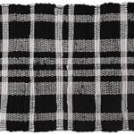 SASHAA WORLD Modern Chindi Rug for Kitchen,Living Room, Bedroom, Dining Room, Kitchen, or entryway | 100% Pure Cotton | Light Weight (Black & White 50x80 cm)