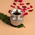 GOVIND ART Germen Silver Plated Pooja Kalash (Lota) for Home Temple, Pooja Items for Gift, Decorative Kalash for Pooja Room Diameter (2.4 inch).
