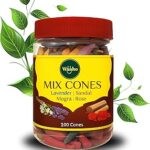 WAAHO Natural Dhoop Cones Mix - 100 Cones | Lavender Rose Sandal Mogra | Pure Long-Lasting Dhoop Cones for Pooja Meditation Home Fragrance | Pack of Jars 100 Cones for a Divine Aroma