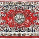 Velvet Pooja Aasan Floor Mat for Prayer & Meditation Sitting Multipurpose Mat (Color-RED, Size-30x48 Inches)
