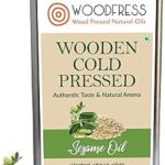 WOODFRESS Pure & Natural Cold Pressed Sesame Oil - 5 Litre, Wood Pressed Gingelly Oil, Rich in Omega 6 & 9, Til Oil for Cooking, Healthy Til ka Tel, White Sesame Woodpress, Til Oil Cold Pressed, Metal Tin 5L