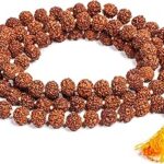Nagaana Certified Original Rudraksha Mala (Brown, 9-10mm) with Certificate for Wearing and Japa Mala (5 Mukhi Mala, 108 beads Mala Rosary Garland)
