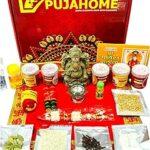 Pujahome Ganesh Puja Samagri Kit with Mitti Ganesh Murti – 32 Items for Ganpati Pooja, Ganesh Pujan & Ganesh Chaturthi | Complete Puja Kit with Clay Ganesha Idol for Home Temple & Festival Rituals