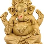 Suninow 100% Eco Friendly Clay Ganesh murti for Ganesh Chaturthi 7.4 Inch | Water Soluble | Ganesh Chaturthi Idol | Clay Ganesha Idol (Gi1) (Gi19), Multicolor