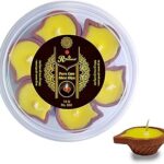 R Wellness Ghee Diya for Puja Wax Free Terracotta Clay Diya Batti Pack of 14
