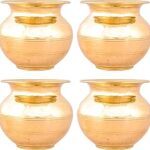 Shiv Shakti Arts Pure Brass Kalash | Lota for Suryanamaskar and Poojan Purpose Volume-400 ml (Pack of 1)