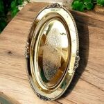 Blissful Decor Traditional Handcrafted Pure Brass Oval Shape Pooja Plate/Pital Aarti Plate/Puja taalam/Pooja Thali/Aarti Bartan Plate for Several Occasions Like ? Diwali Gifts, Handicrafts.