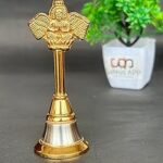 Salvus APP Solutions Traditional Metal Pooja Bell with Garud Handle - Ideal for Religious Ceremonies and Home Worship (1.5x4 inch)