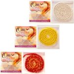 Om Phool Batti Twisted Cotton Long Wicks for Akhand Jyot, Diya Batti for Long Lasting Puja/Aarti, Combo of 3, (Pack of 18, Multi-Color)