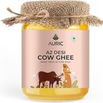 Auric A2 Bilona Desi Cow Ghee 500 ml - Pure Brijwasi Ghee - Bilona Curd Churned - Lab Tested - Perfect Aroma & Danedar Ghee - Grass Fed