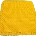 Jaipur Woollen Handicraft Pooja mat for Sitting on Floor/Pooja aasan for god (Yellow, Small)
