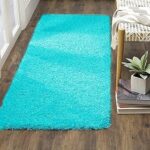 GLOFY Anti Slip Fluffy Shaggy Carpet Rugs & Polyester for Living Room Carpet, Bedroom Carpet, Party Carpet, Guest Room Carpet, Pooja Room Carpet (Turquoise, 2x3 Feet)