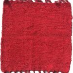 JK Pooja Pure Cotton Hand Knitted Reversible Aasan Mat (19x19 inch, Red)