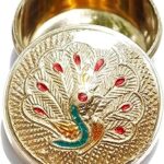 KUVI Brass Kumkum Box Sindoor Dani Dabbi Bharni for Women Kumkum Pot for gifting and home Pooja Storage (Pack of 1) (Design 16)