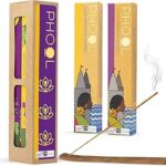 PHOOL LUXURY INCENSE Agarbatti Pack of 2 Meditation Pack 80 Organic Agarbatti-Nagchampa and Patchouli-Free Wooden Stand and No Charcoal.