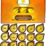 SHUBHKARMA Nitya Poojan Clay Ghee Diya_Set of 15, Mitti Diya Filled with Ghee, Burning Time 30min Each Diya Handmade, Wax Free, Round Shape Ghee Diya for Pooja, Festivals & Religious Rituals