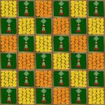 Zeonely Mart Background Decoration Cloth Pooja Green Cloth with Orange & Yellow Flowers Size : (8 x 5) feet, Backdrop Cloth | varalakshmi Pooja Decorations
