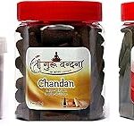 SHREE GURU VANDANA DHOOP V AGARBATTI Guggul Dhoop in Round Box- Chandan+Rose Dhoop 60 Small Cones Best for Pooja,Spa and Home Fragnance