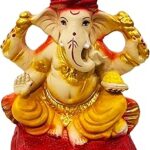 SHOPMEFAST Eco-Friendly Ganpati Idol – 8.5 Inch Biodegradable Clay Ganesha Murti for Visarjan at Home | Kachi Mitti Natural Water-Soluble Ganesh Statue for Ganesh Chaturthi (Multicolor)