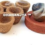 DHANANJYA Cow Dung Sambrani Dhoop Cups Empty (with Havan Samagri 24 pc) Desi Cow Dung Loban & Complete Havan Samagri/Natural dhoop Cup for Puja Home Fragrance/with Stand