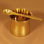 Putrika Traditional Handcrafted Brass panchapatra Set | udarni | Snake Spoon panchpathiram panchapalli for Pooja|Worship - Panchamurt Set - Small
