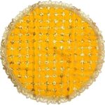Dulhan Pack of 1 Embroidery Work Round Velvet Pooja Thali Cover, Yellow Thaalposh/Puja aasan for Mandir/Prasad for Wedding Thali Rumal for Diwali, karwa chauth and Various Rituals 20 inch