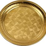 Spillbox Traditional Handcrafted Brass Puja | Pooja Thali | Arati | Arathi | Arthi | Arti | Arathi | Bartan Thambulam Plate -Ring Thali- Size 7 (16.5)