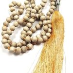 rocksmins Natural Original Exclusive Holy Tulsi/Basil Wood 108+1 Beads & Rosary String for Jaap, Pooja - 6-8 mm Jaap Mala (108) Astrology Wearing in Neck/Holding Men Women Boys Girls Meditation