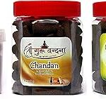 SHREE GURU VANDANA DHOOP V AGARBATTI Guggul Dhoop in Round Box- Chandan+Guggul Dhoop 60 Small Cones Best for Pooja,Spa and Home Fragnance
