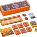 eCraftIndia Golden Lakshmi Ganesha Saraswati Photo Frame with Poojan Samagri Kit | Ideal Gift Box for Diwali, Ganesh Chaturthi, Lakshmi Puja, Navratri | Diwali Decoration Items for Home Decor