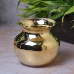 Neetu Arts | Pure Brass Lota Chambu Kalash | Traditional 3-Inch Heavy Brass Water Pot for Pooja & Rituals | 160 gm Handcrafted Pooja Vessel |