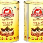 Gavyratan Pathmeda A2 Desi Cow Bilona Ghee - Natural Flavour, Bi-Directionally Churned, Traditional Vedic Process, High Smoke Point, Made by Rural Communities (Pack of 2 * 1 litre)