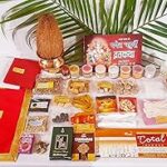 BHAKTI 2 SHAKTI MAKING WORSHIP SPECIAL-Ganpati Pooja Samagri Kit|Contains 1 Mtr Red-Yellow-White Cloth|Red Aasan|Jumbo Series