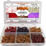 Parag Fragrances 6 Wonders Premium Dhoop Cones (6 in 1) Rose/Lily/Lavender/Sandalwood/Kasturi/Attarfull (No Charcoal, No Bamboo, Hand Crafted, Long Lasting Dhoop Sticks)