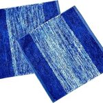 ARFA HOME FURNISHING Cotton Feather Touch Pooja Aasan Mat Set (22 x 22 Inch, Blue) -2 Piece