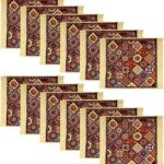 Kuber Industries Pack of 12 Prayer Mat | Velvet Aasan Mat | Meditation Prayer Carpet Mat | Pooja Aasan Mat | Rangoli Square Prayer Mat | Traditional Prayer Mat | Small | Multicolor