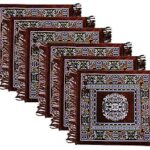 Kuber Industries Pack of 6 Velvet Prayer Rectangular Mat|Square Shape & Soft Velvet Material|Meditation Mat|Multipurpose Velvet Rug Mat|Size 60 X 60 Cm|(Brown)