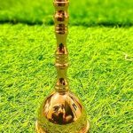 SOLANKIZZZ Brass Hand Bell for Pooja (Aarti Tankori) ? Traditional Ghanti for Mandir, Home & Office Temple | Pure Brass Prayer Bell for Aarti, Rituals & Decoration