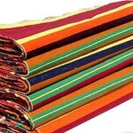 Mandhania Pure Cotton Dining Carpet/Bhojan Patti/School Patti/Satranji Multicolor Strips Dhurrie/Dari (1.5 x 14.5 FT) Pack of 4