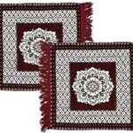 COZY FURNISH Cotton Prayer Aasan Pooja Meditation Multipurpose Cotton Reversible Rug Mat,Floral Asan, Pooja Asan Set- 2 Piece 22X22(Inches) 55X55(CM)